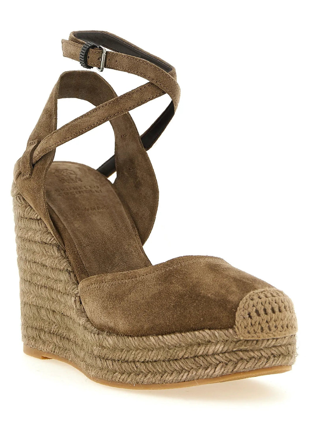 Brunello Cucinelli Sample Sale | Brunello Cucinelli Brown Calfskin Wedge Sandals - | Designer outlet