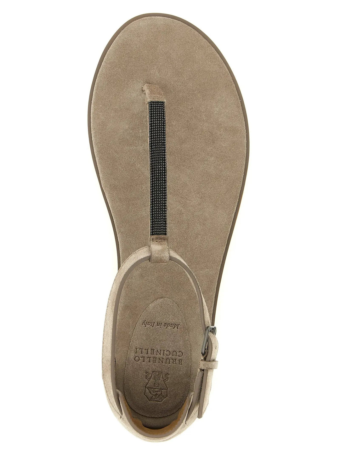 Brunello Cucinelli Sample Sale | Brunello Cucinelli Beige Calfskin Flat Sandals - | Designer outlet