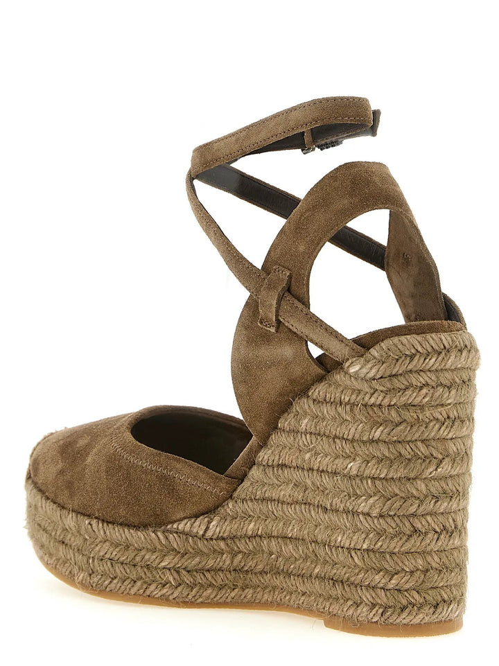 Brunello Cucinelli Sample Sale | Brunello Cucinelli Brown Calfskin Wedge Sandals - | Designer outlet
