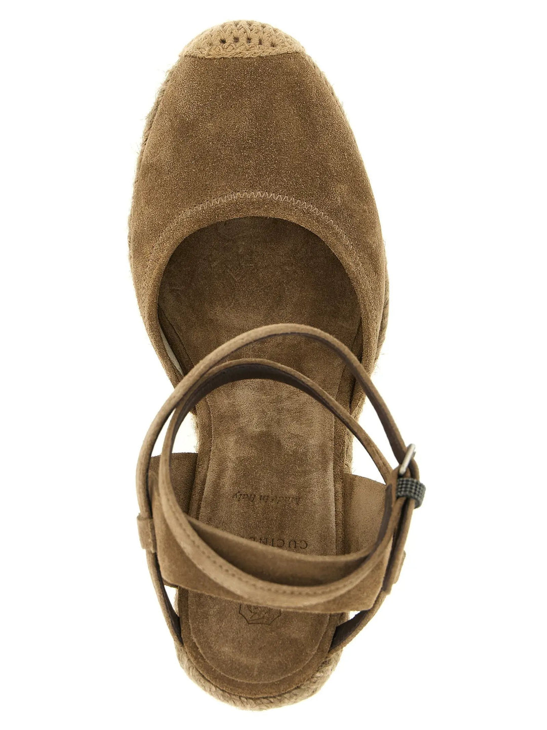Brunello Cucinelli Sample Sale | Brunello Cucinelli Brown Calfskin Wedge Sandals - | Designer outlet