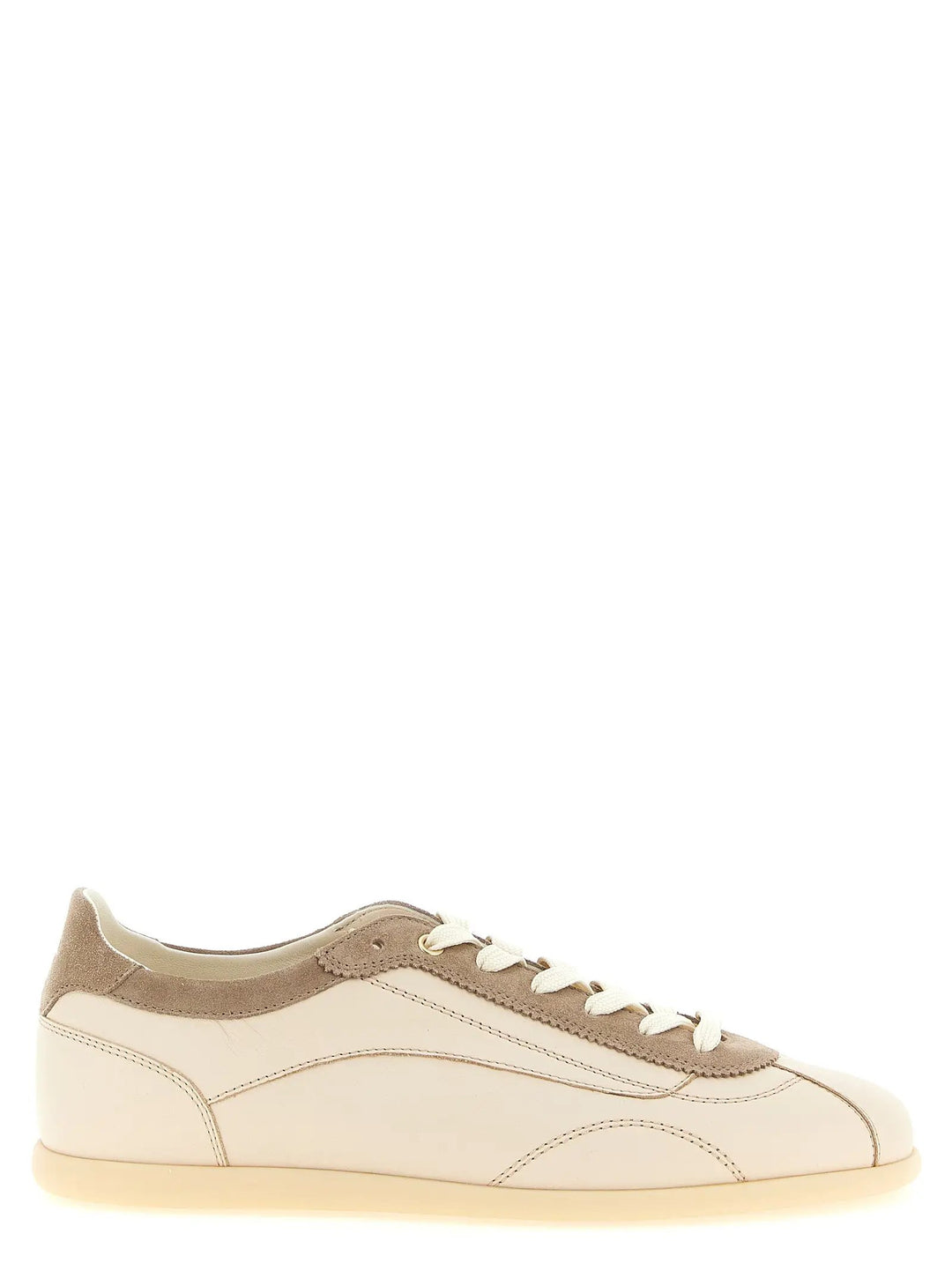 Brunello Cucinelli Sample Sale | Brunello Cucinelli Beige Calfskin Low Top Sneakers - | Designer outlet