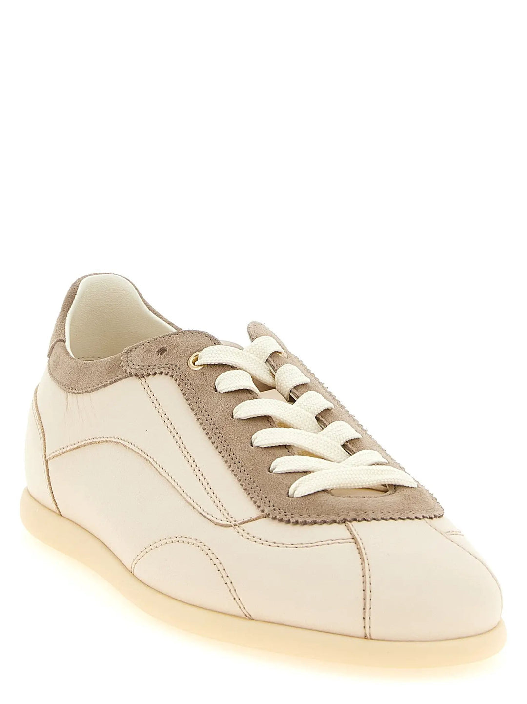 Brunello Cucinelli Sample Sale | Brunello Cucinelli Beige Calfskin Low Top Sneakers - | Designer outlet