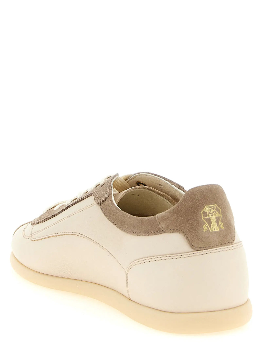Brunello Cucinelli Sample Sale | Brunello Cucinelli Beige Calfskin Low Top Sneakers - | Designer outlet