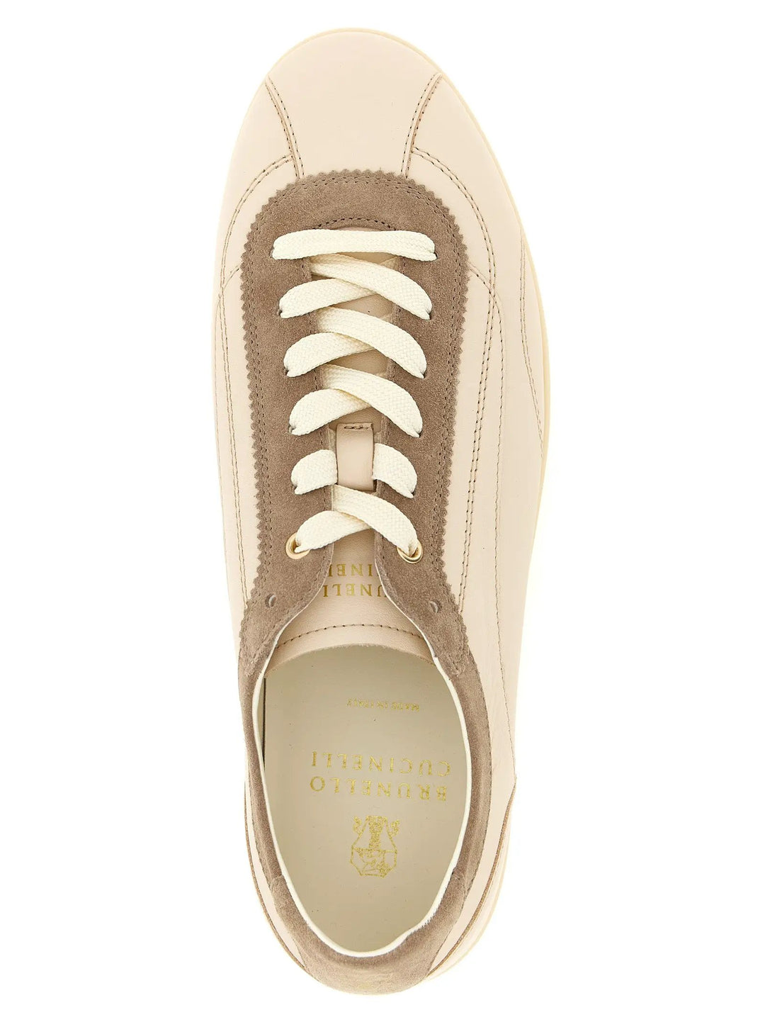 Brunello Cucinelli Sample Sale | Brunello Cucinelli Beige Calfskin Low Top Sneakers - | Designer outlet