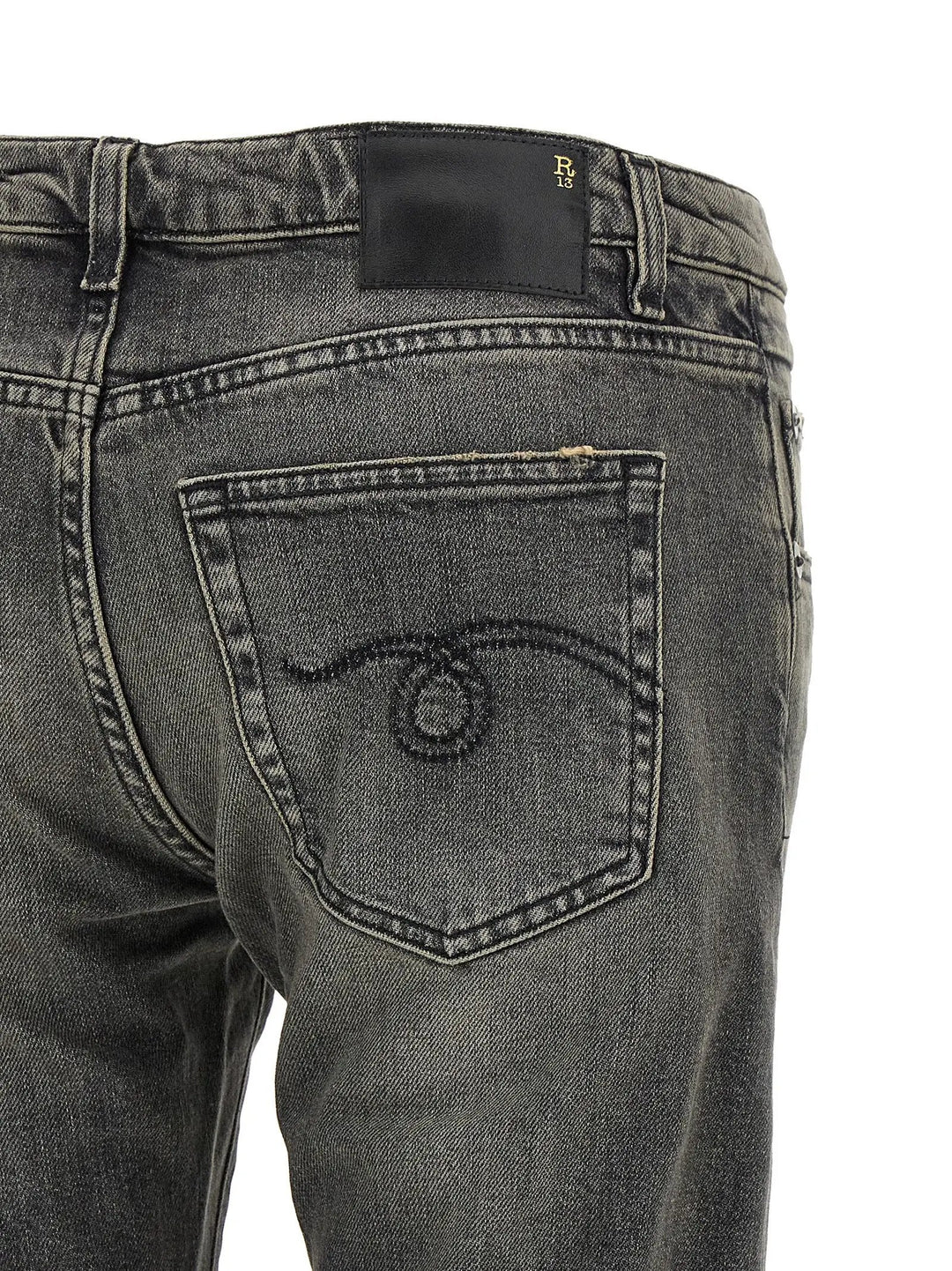 R13 Sample Sale | R13 Black Cotton Bootcut Jeans - | Designer outlet