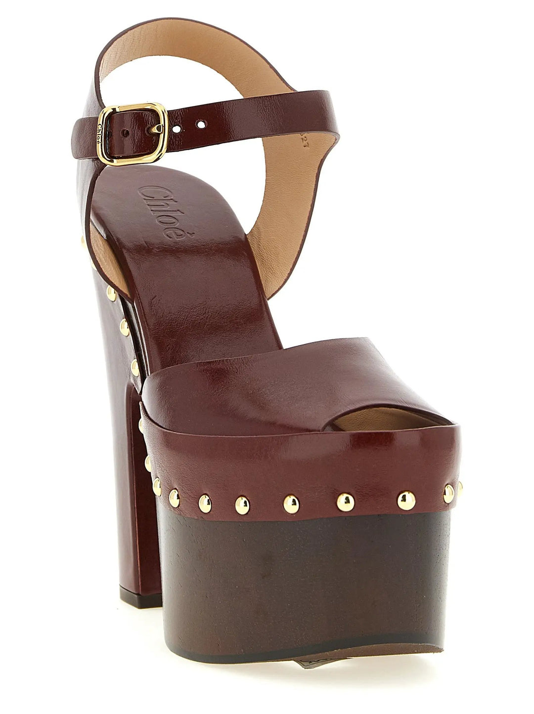 Chloé Sample Sale | Chloé Bordeaux Lamb Leather Stiletto Heel Sandals - | Designer outlet