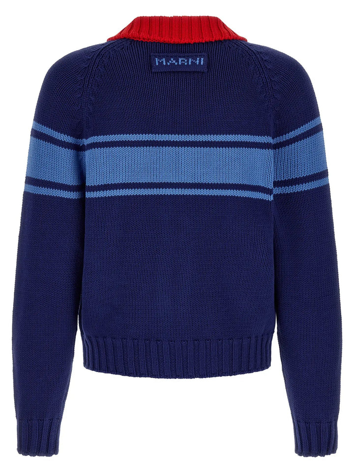 Marni Sample Sale | Marni Blue Cotton Cardigan - | Designer outlet