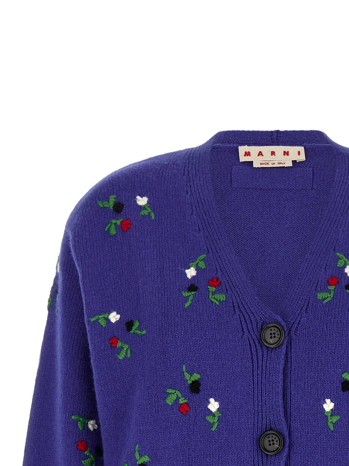 Marni Sample Sale | Marni Blue Virgin Wool Cardigan - | Designer outlet