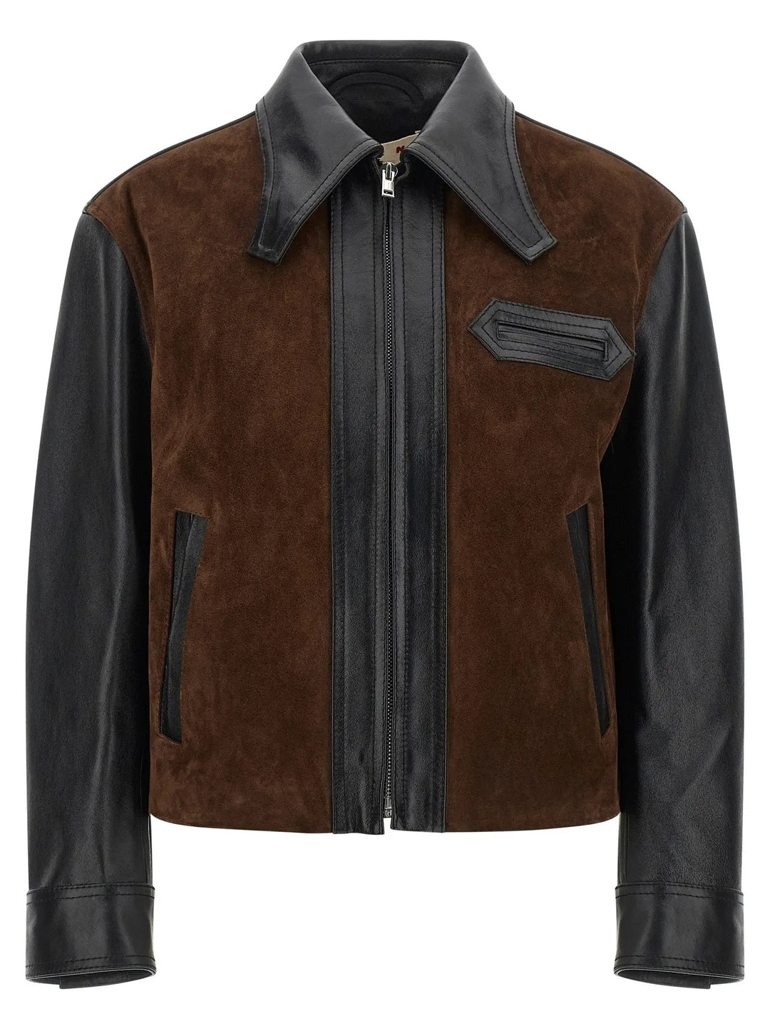 Marni Sample Sale | Marni Black Calfskin Leather Jacket - | Designer outlet