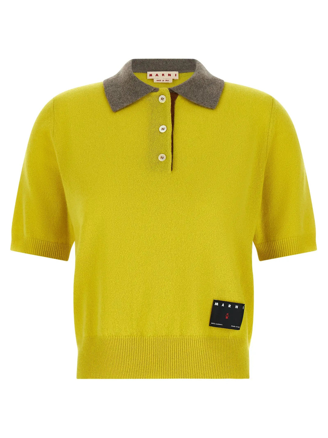Marni Sample Sale | Marni Bicolor Cashmere Polo Shirt - | Designer outlet