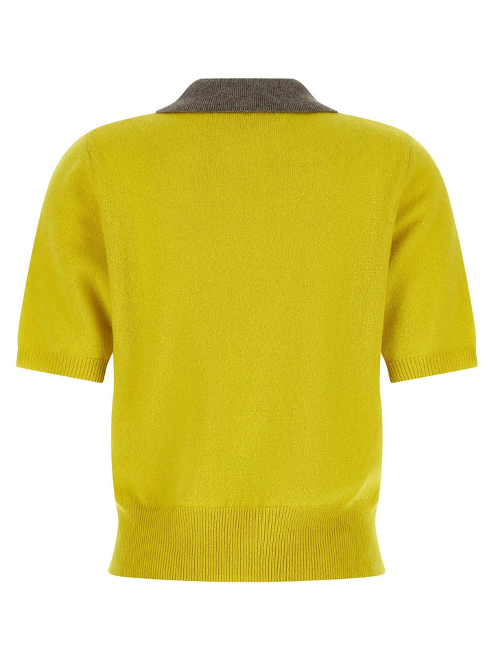 Marni Sample Sale | Marni Bicolor Cashmere Polo Shirt - | Designer outlet