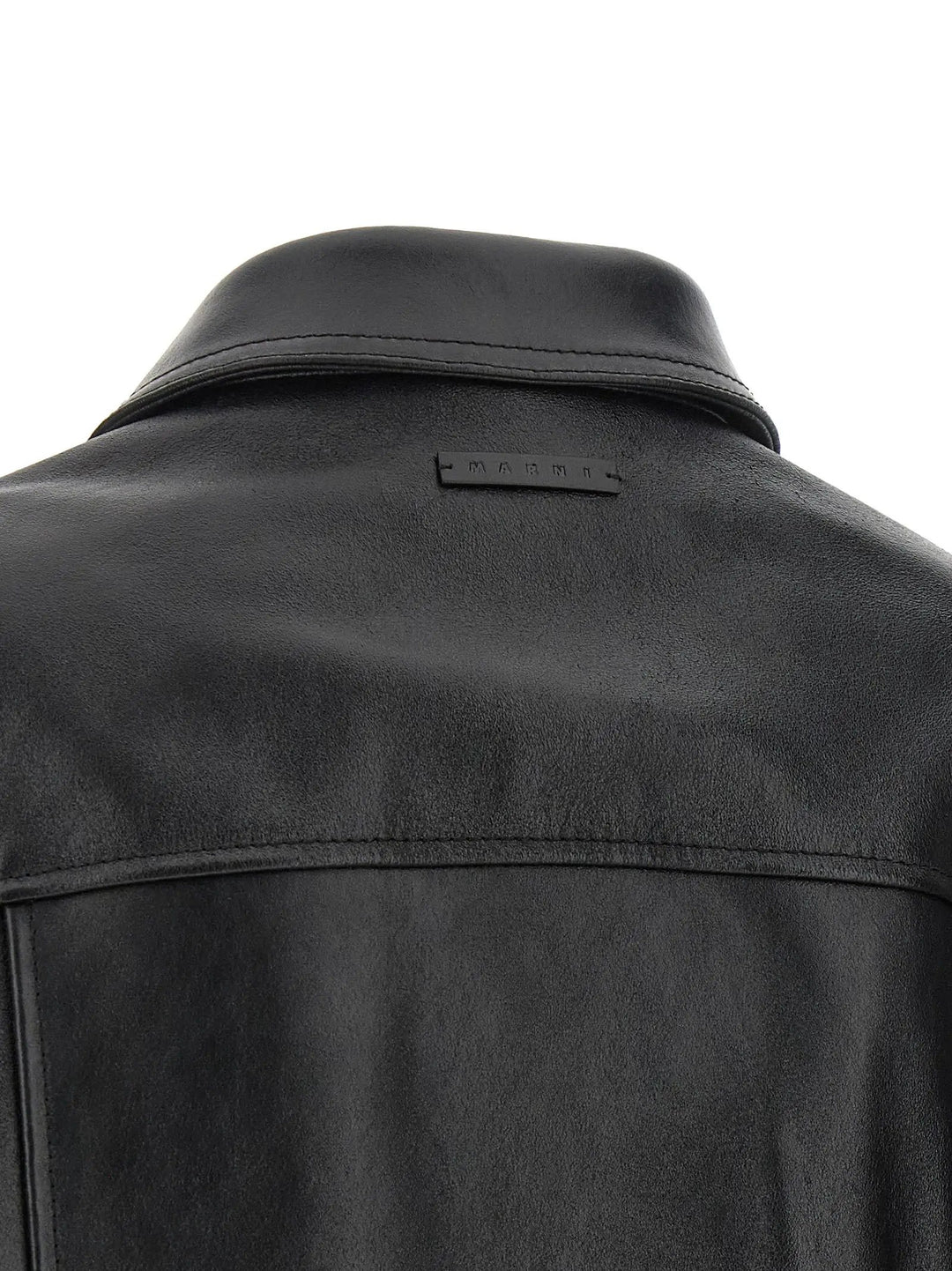 Marni Sample Sale | Marni Black Calfskin Leather Jacket - | Designer outlet