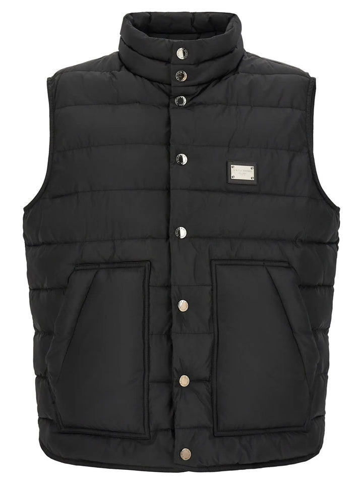 Dolce &amp; Gabbana Sample Sale | Dolce &amp; Gabbana Black Polyester Sleeveless Jacket - | Designer outlet