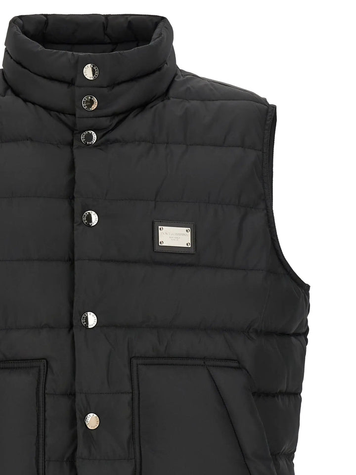 Dolce &amp; Gabbana Sample Sale | Dolce &amp; Gabbana Black Polyester Sleeveless Jacket - | Designer outlet