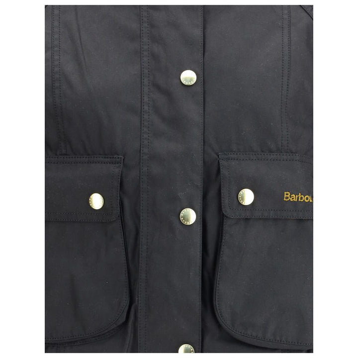 Barbour Black Cotton Full-Length Jacket