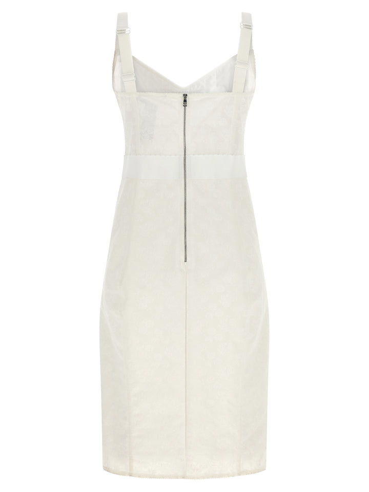 Dolce &amp; Gabbana Sample Sale | Dolce &amp; Gabbana White Polyamide Midi Dress - | Designer outlet