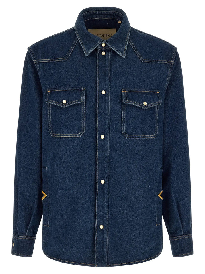 Valentino Garavani Sample Sale | Valentino Garavani Blue Cotton Blouse - | Designer outlet