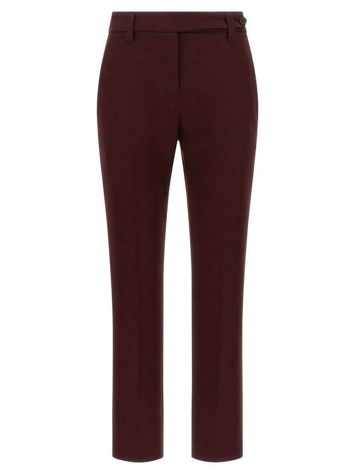 Brunello Cucinelli Sample Sale | Brunello Cucinelli Bordeaux Cotton Casual Pants - | Designer outlet