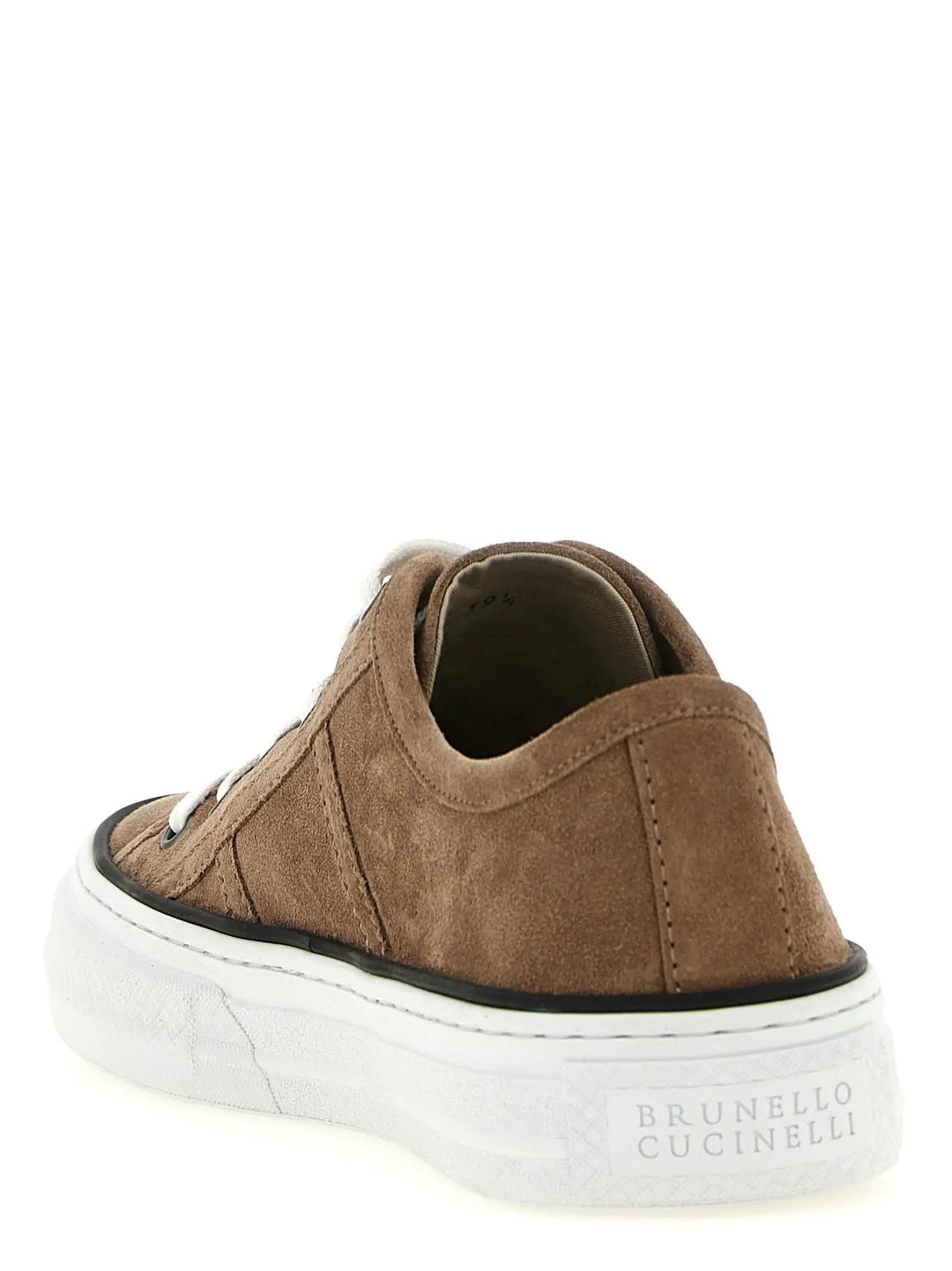 Brunello Cucinelli Sample Sale | Brunello Cucinelli Brown Leather Low Top Sneakers - | Designer outlet