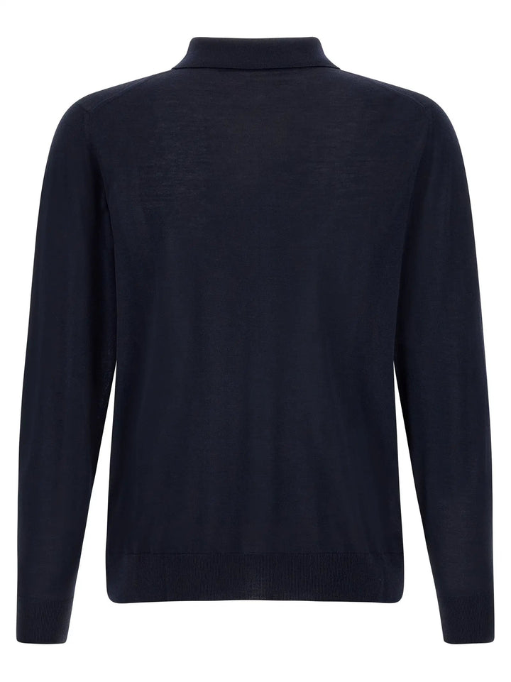 Kiton Sample Sale | Kiton Blue Wool Polo Shirt - | Designer outlet