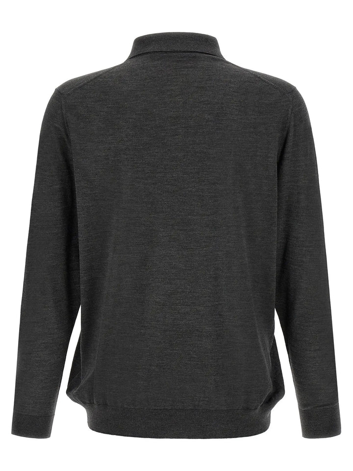 Kiton Sample Sale | Kiton Gray Wool Polo Shirt - | Designer outlet