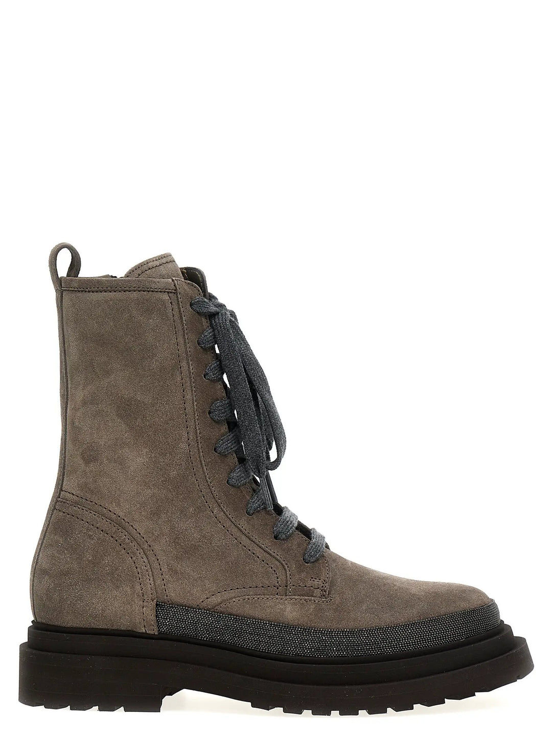 Brunello Cucinelli Sample Sale | Brunello Cucinelli Gray Leather Ankle Boots - | Designer outlet
