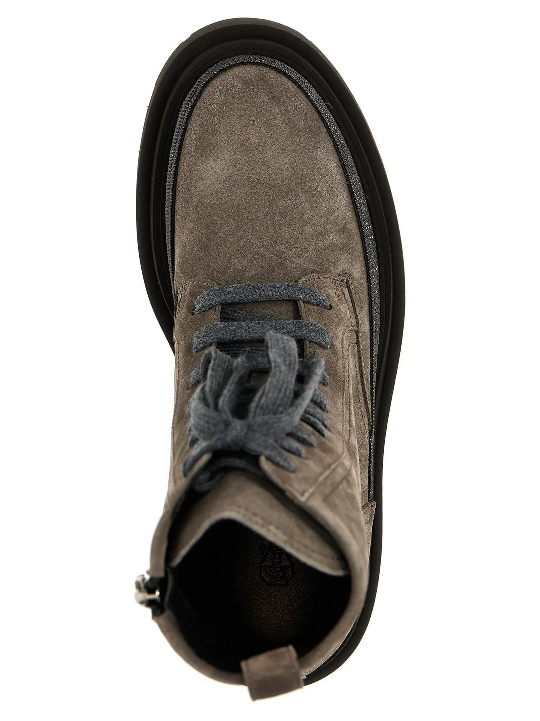 Brunello Cucinelli Sample Sale | Brunello Cucinelli Gray Leather Ankle Boots - | Designer outlet