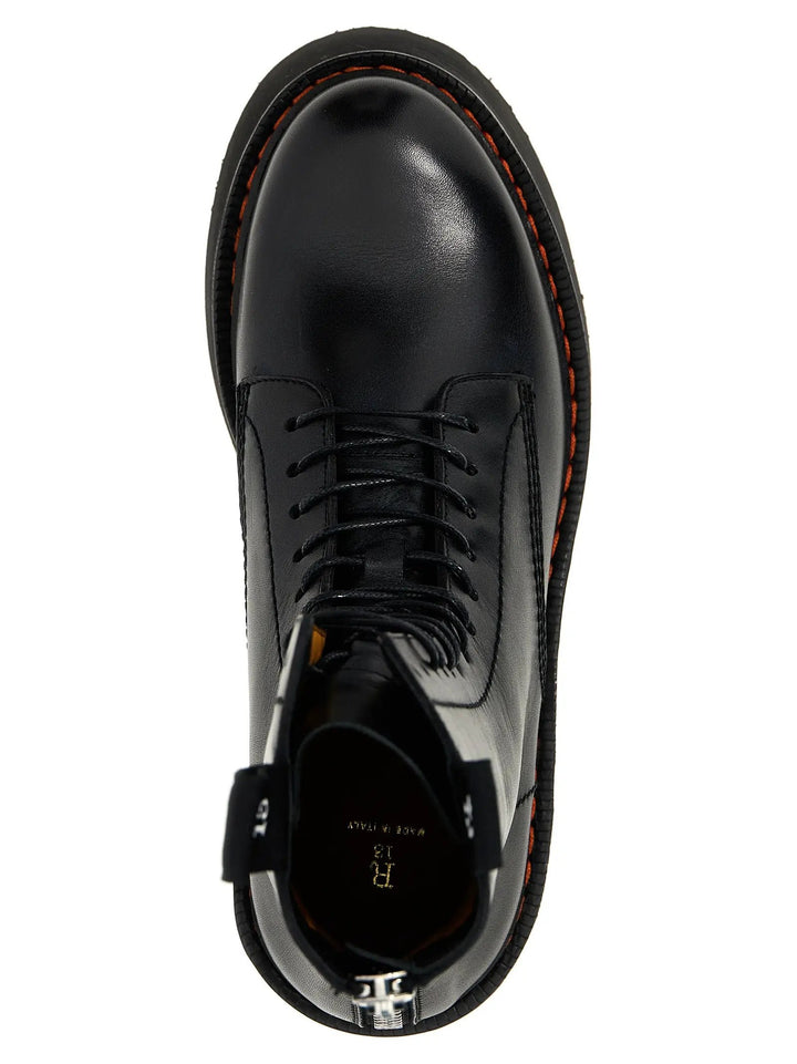 R13 Sample Sale | R13 Black Cowhide Lace-Up Boots - | Designer outlet