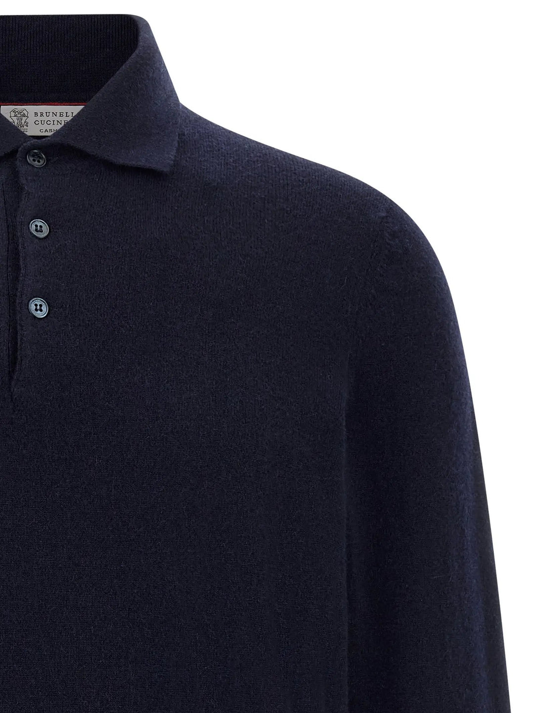 Brunello Cucinelli Sample Sale | Brunello Cucinelli Blue Cashmere Polo Shirt - | Designer outlet