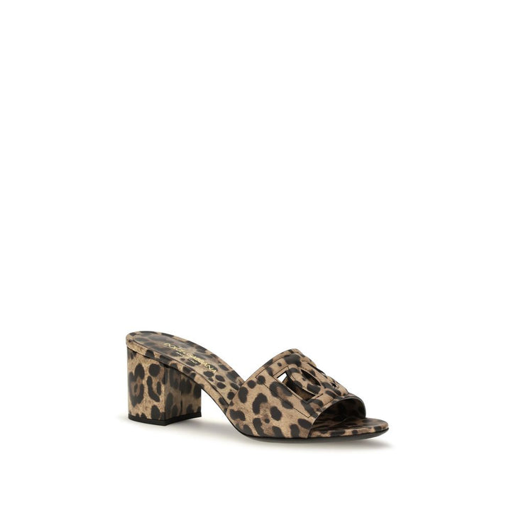 Dolce &amp; Gabbana Beige Calf Leather Bos Taurus Mules