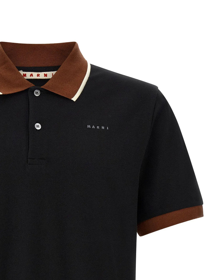 Marni Sample Sale | Marni Black Cotton Polo Shirt - | Designer outlet