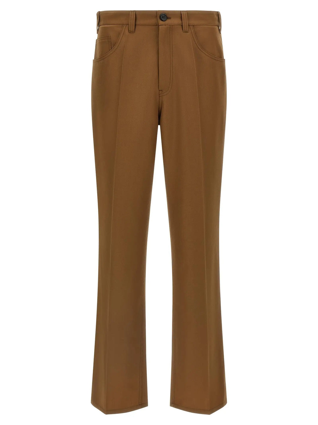 Marni Sample Sale | Marni Brown Virgin Wool Casual Pants - | Designer outlet