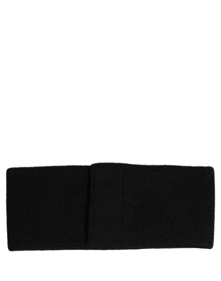 Dolce &amp; Gabbana Men Black Cashmere Logo Plaque Head Band One Size Hat