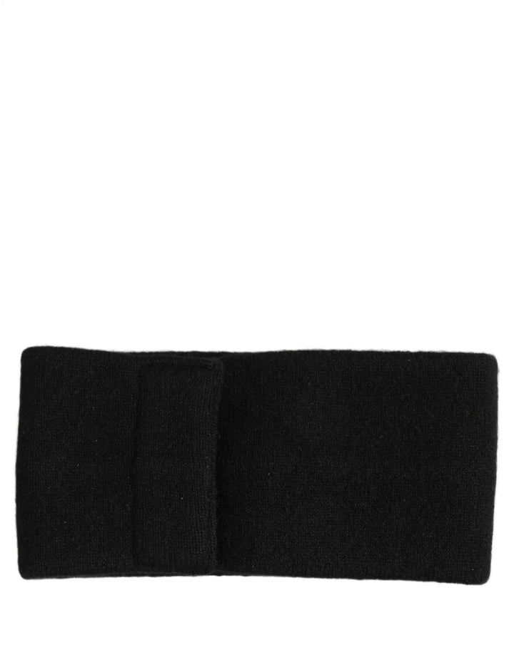 Dolce &amp; Gabbana Men Black Cashmere Knitted Logo Head Band One Size