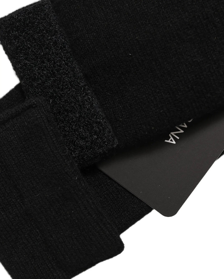 Dolce &amp; Gabbana Men Black Cashmere Knitted Logo Head Band One Size