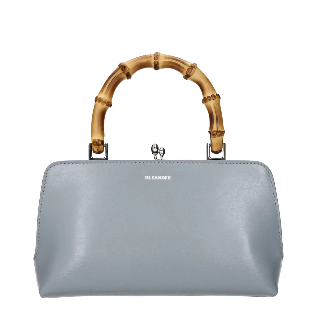 Jil Sander Gray Leather Handbag