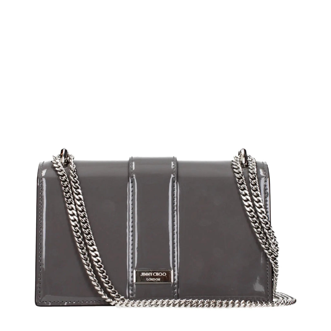 Jimmy Choo Gray Leather Shoulder Bag