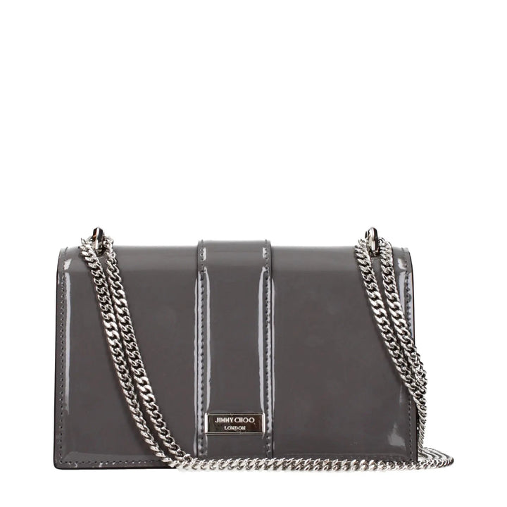 Jimmy Choo Gray Leather Shoulder Bag