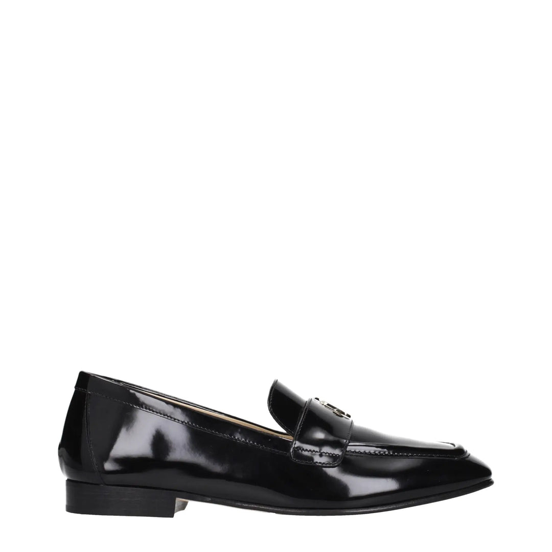 Jimmy Choo Black Leather Slip-On Loafers
