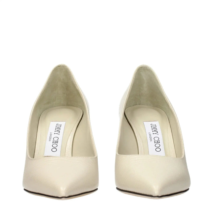 Jimmy Choo Beige Leather High Heel Pumps