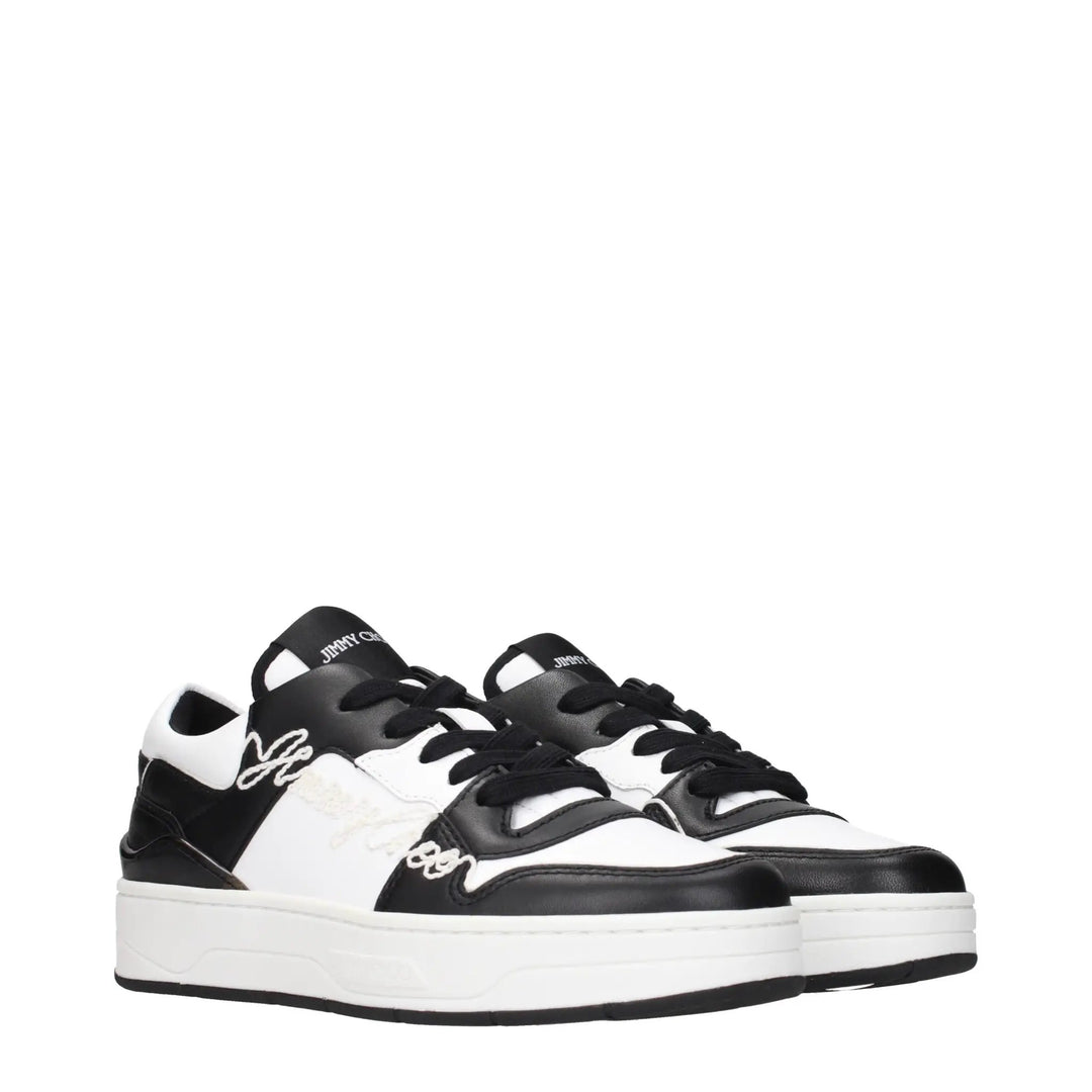 Jimmy Choo Black Leather Low Top Sneakers