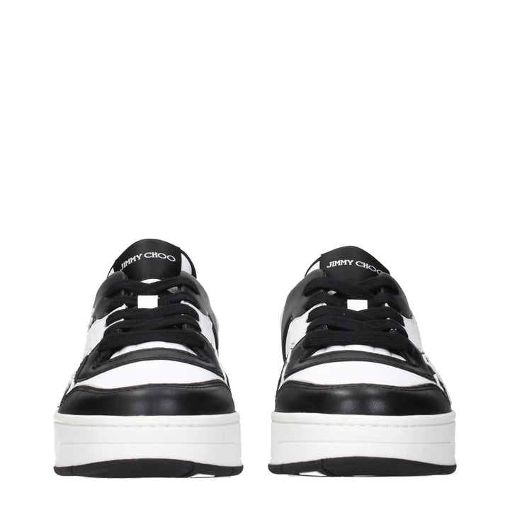 Jimmy Choo Black Leather Low Top Sneakers