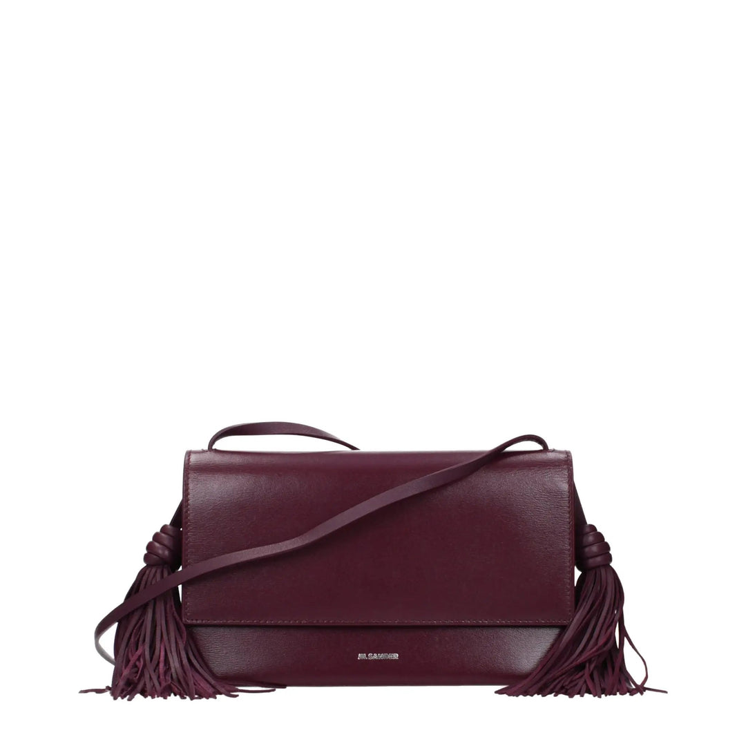 Jil Sander Red Leather Crossbody Bag
