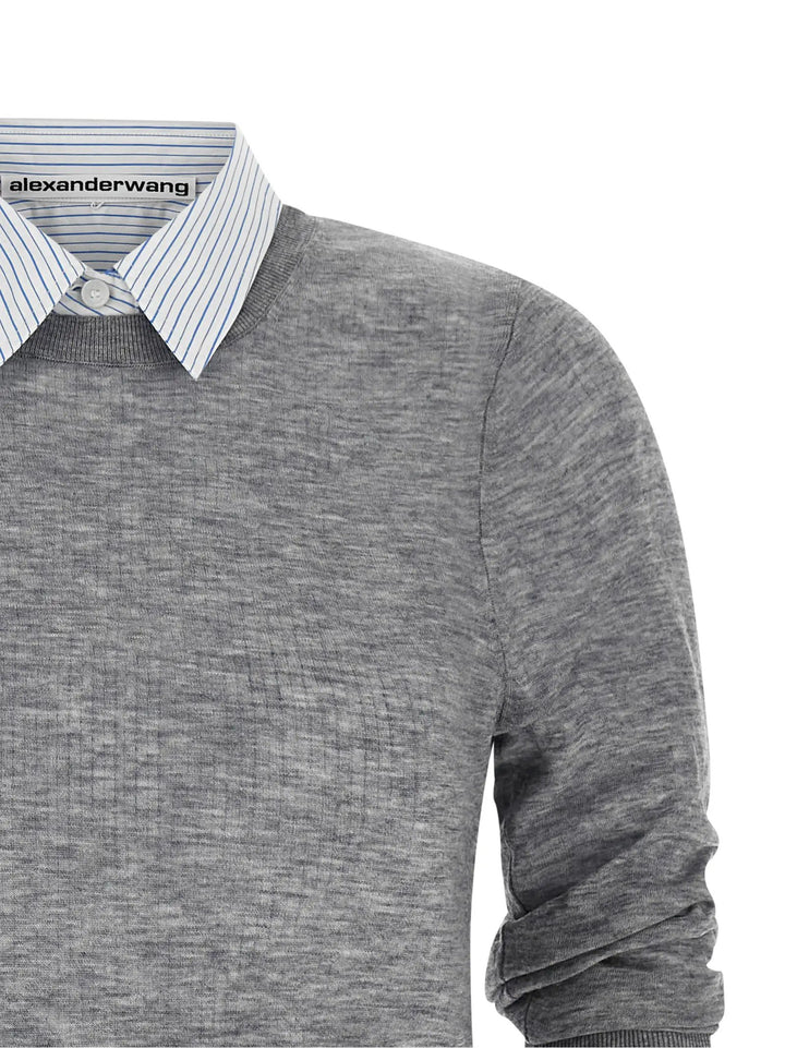 Alexander Wang Sample Sale | Alexander Wang Gray Wool Blouse - | Designer outlet