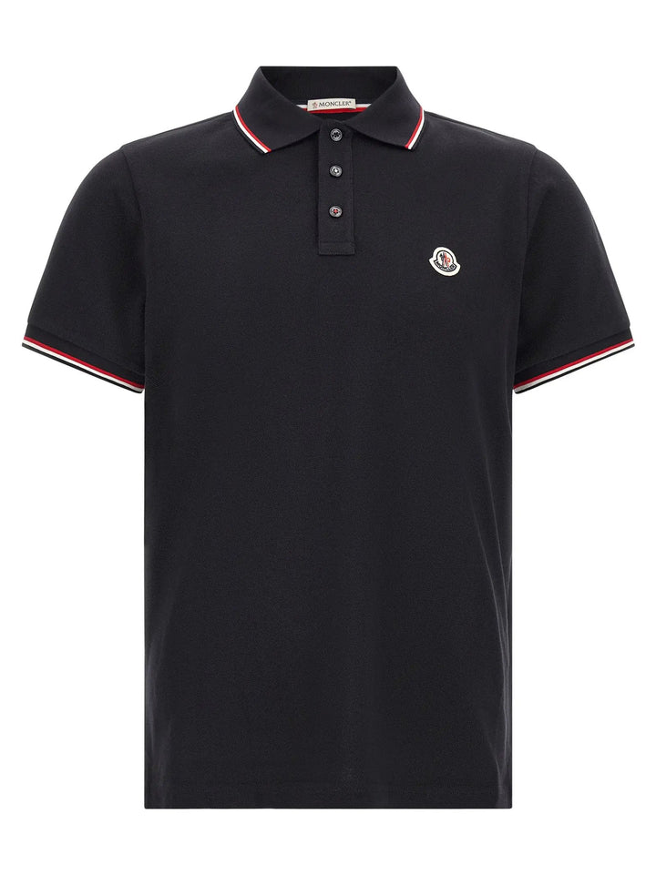 Moncler Sample Sale | Moncler Blue Cotton Polo Shirt - | Designer outlet