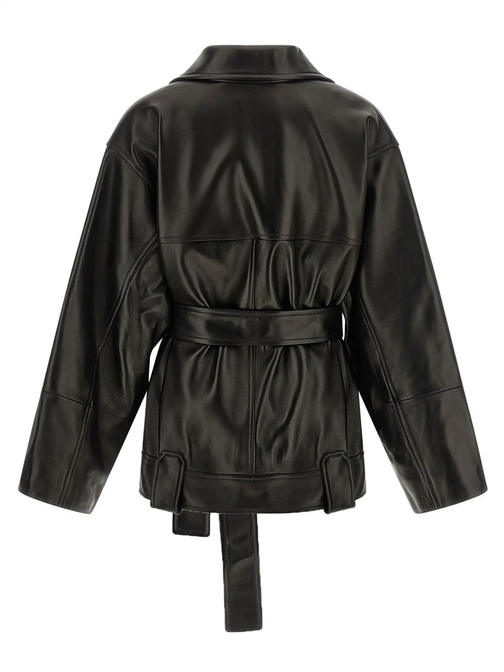 Khaite Sample Sale | Khaite Black Lamb Leather Leather Jacket - | Designer outlet
