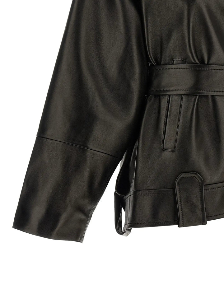 Khaite Sample Sale | Khaite Black Lamb Leather Leather Jacket - | Designer outlet