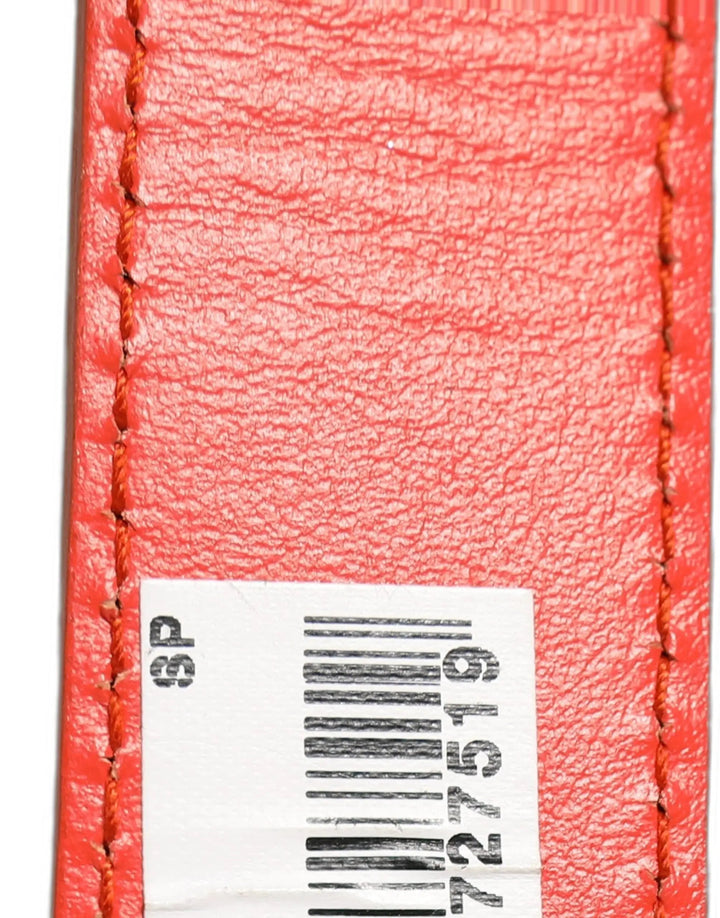 Dolce &amp; Gabbana Red Leather Silver Metal Buckle Cintura Belt