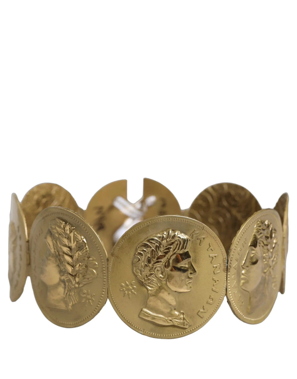 Dolce & Gabbana Sample Sale | Dolce & Gabbana Gold Tone Brass Coin Metal Waist Cintura Belt - | Designer outlet