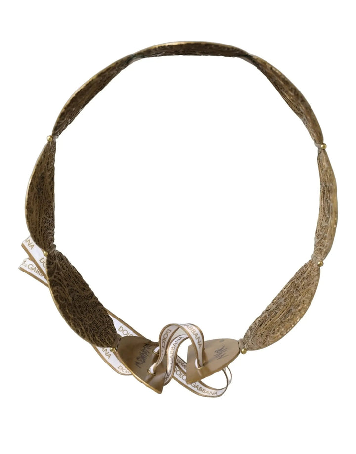 Dolce &amp; Gabbana Gold Tone Brass Coin Metal Waist Cintura Belt